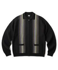 FTC STRIPE ZIP UP KNIT CARDIGAN