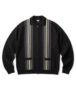 FTC STRIPE ZIP UP KNIT CARDIGAN