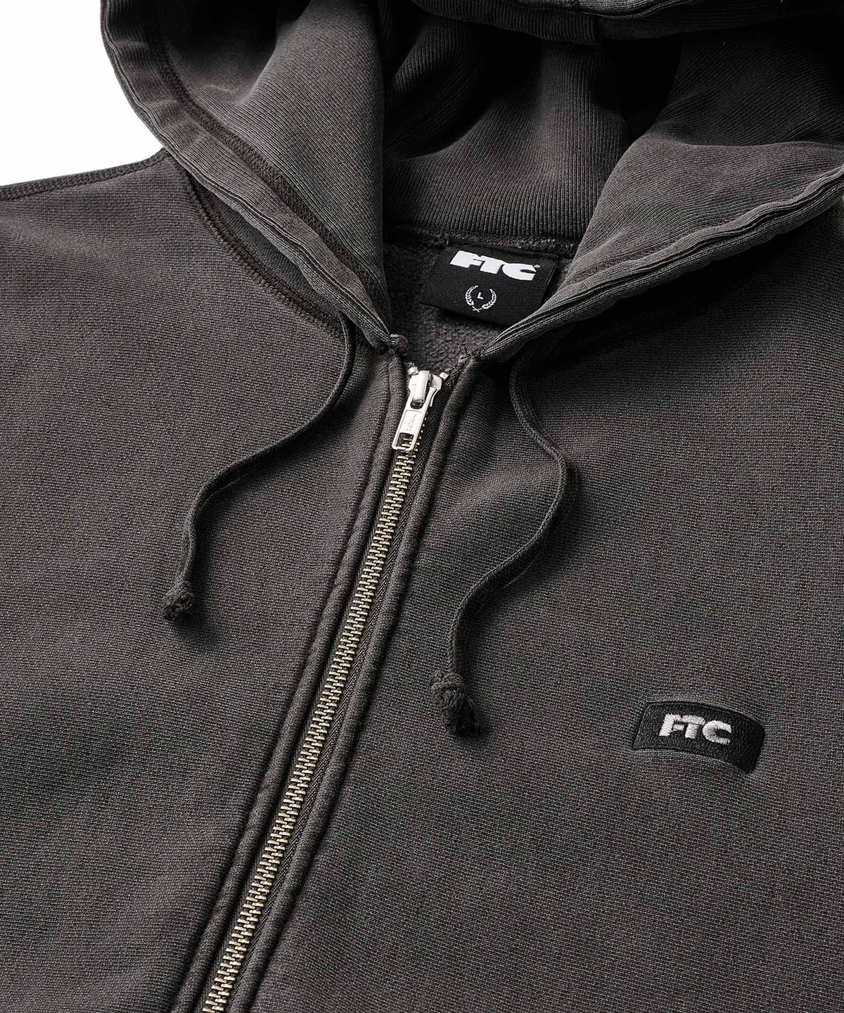 FTC PIGMENT DYED BOX LOGO ZIP UP HOODED SWEATSHIRT