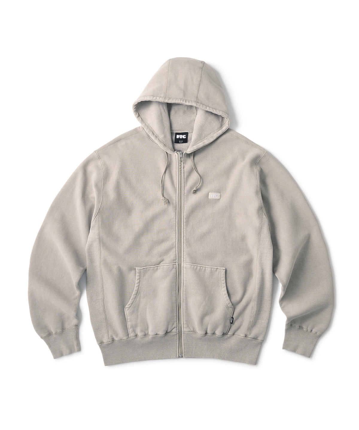 FTC PIGMENT DYED BOX LOGO ZIP UP HOODED SWEATSHIRT